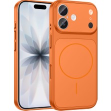 Teknook iPhone 16 Kılıf Zore M-Safe Şarj Özellikli Kamera Korumalı Formen Kılıf - Turuncu