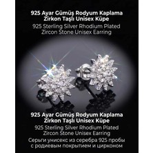 Begonia Accessories 931 Ayar Gümüş Rodyum Kaplama Zirkon Taşlı Minimal Halka ve Çivi Küpe Kadın Lüks Tasarım Şık Günlük Kullanım Gümüş Küpe ÇEŞITLERI-108-12D