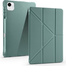 Teknook Honor Pad X9 Pro Kılıf Zore Tri Folding Kalem Bölmeli Standlı Kılıf - Koyu Yeşil