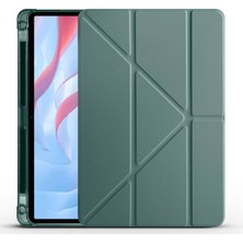 Teknook Huawei Honor Pad X8 Pro 11.5' Kılıf Zore Tri Folding Kalem Bölmeli Standlı Kılıf - Koyu Yeşil