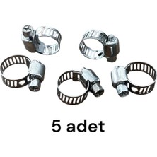 Yapex 8-12 mm Metal Hortum Kelepçesi 5 Adet - Paslanmaz Çelik Sıkma Kelepçesi, Ayarlanabilir Boru Kelepçesi