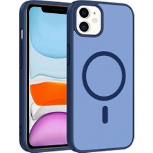 Teknook iPhone 11 Kılıf M-Safe Şarj Özellikli Zore Babet Kılıf - Mavi