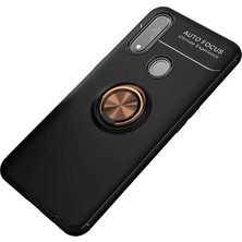 Teknook Oppo A31 Kılıf Zore Ravel Silikon Kılıf - Siyah-Rose Gold
