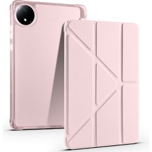 Teknook Xiaomi Redmi Pad Se 8.7 Kılıf Zore Tri Folding Kalem Bölmeli Standlı Kılıf - Rose Gold
