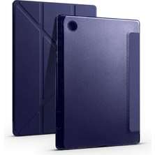 Teknook Galaxy Tab A8 10.5 SM-X200 (2021) Kılıf Zore Tri Folding Kalem Bölmeli Standlı Kılıf - Lacivert