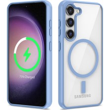 Teknook Galaxy S23 Kılıf M-Safe Wireless Şarj Özellikli Silikon Zore Ege Kılıf - Mavi