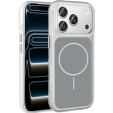 Teknook iPhone 17 Pro Kılıf Metal Buton Tasarımlı Zore Ikonik Sert Silikon Kılıf - Gri