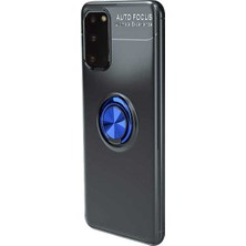 Teknook Galaxy S20 Kılıf Zore Ravel Silikon Kılıf - Siyah-Mavi