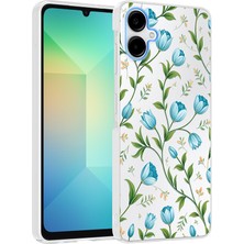 Teknook Galaxy A07 Kılıf Kamera Korumalı Desenli Zore Klip Kılıf - Mavi Lale