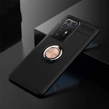 Teknook Huawei P40 Pro Kılıf Zore Ravel Silikon Kılıf - Siyah-Rose Gold