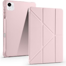 Teknook Honor Pad X9 Pro Kılıf Zore Tri Folding Kalem Bölmeli Standlı Kılıf - Rose Gold