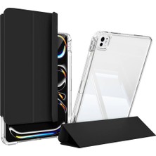Teknook ​​ iPad Pro 13 2025 M5 Kılıf Magnetik Ayrılabilen Airbagli Zore Sliding Tablet Kılıfı - Siyah