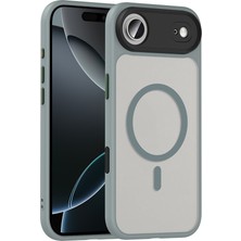 Teknook iPhone 17 Air Kılıf Mat Arka Yüzey Wireless Şarj Özellikli Zore Flet M-Safe Kılıf - Gri