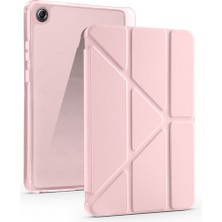Teknook Lenovo Tab One 8.7 TB-305FU Kılıf Zore Tri Folding Kalem Bölmeli Standlı Kılıf - Rose Gold