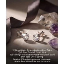 Begonia Accessories 926 Ayar Gümüş Rodyum Kaplama Zirkon Taşlı Minimal Halka ve Çivi Küpe Kadın Lüks Tasarım Şık Günlük Kullanım Gümüş Küpe ÇEŞITLERI-108-3D
