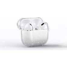 Teknook Airpods 3. Nesil Zore Allstar Airbag 32 Parlayan Simli Saydam Renkli Kılıf - Şeffaf