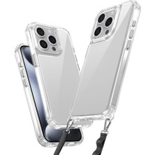 Teknook iPhone 15 Pro Kılıf Airbagli Takılabilir Askı Aparatlı Zore Snap Silikon Kılıf - Şeffaf