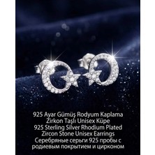 Begonia Accessories 929 Ayar Gümüş Rodyum Kaplama Zirkon Taşlı Minimal Halka ve Çivi Küpe Kadın Lüks Tasarım Şık Günlük Kullanım Gümüş Küpe ÇEŞITLERI-108-8B