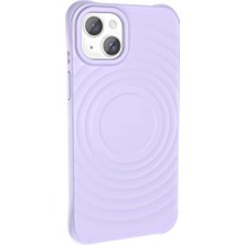 Teknook iPhone 15 M-Safe Şarj Özellikli Airbagli Mat Görünümlü Zore Hepi Kılıf - Lila
