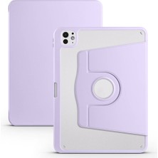 Teknook iPad Pro 11 2025 M5 Kılıf Zore Termik Kalem Bölmeli Dönebilen Standlı Kılıf - Lila