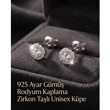 Begonia Accessories 930 Ayar Gümüş Rodyum Kaplama Zirkon Taşlı Minimal Halka ve Çivi Küpe Kadın Lüks Tasarım Şık Günlük Kullanım Gümüş Küpe ÇEŞITLERI-108-10C