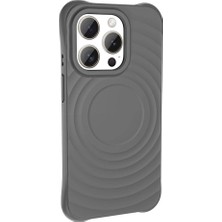 Teknook iPhone 15 Pro Max M-Safe Şarj Özellikli Airbagli Mat Görünümlü Zore Hepi Kılıf - Gri