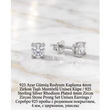 Begonia Accessories 932 Ayar Gümüş Rodyum Kaplama Zirkon Taşlı Minimal Halka ve Çivi Küpe Kadın Lüks Tasarım Şık Günlük Kullanım Gümüş Küpe ÇEŞITLERI-108-14A
