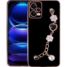 Teknook Xiaomi Redmi Note 12 5g Kılıf El Tutamaçlı Kamera Korumalı Zore Taka Silikon Kılıf - Siyah