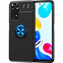 Teknook Xiaomi Redmi Note 11S Global Kılıf Zore Ravel Silikon Kılıf - Siyah-Mavi