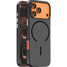 Teknook iPhone 17 Pro Kılıf M-Safe Şarj Özellikli Zore Lora Pc Kılıf - Siyah