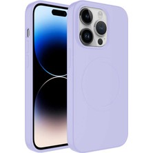 Teknook iPhone 12 Pro Max Kılıf M-Safe Wireless Şarj Özellikli Pastel Renk Silikon Zore Plas Kılıf - Lila