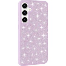 Teknook Galaxy S24 Kılıf Parlak Taşlı Tasarım Zore Pırlanta Kılıf - Lila