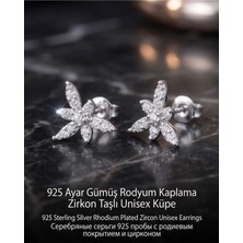 Begonia Accessories 927 Ayar Gümüş Rodyum Kaplama Zirkon Taşlı Minimal Halka ve Çivi Küpe Kadın Lüks Tasarım Şık Günlük Kullanım Gümüş Küpe ÇEŞITLERI-108-4A
