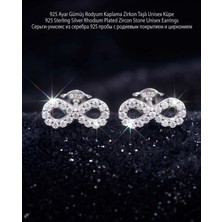 Begonia Accessories 925 Ayar Gümüş Rodyum Kaplama Zirkon Taşlı Minimal Halka ve Çivi Küpe Kadın Lüks Tasarım Şık Günlük Kullanım Gümüş Küpe ÇEŞITLERI-108-1D