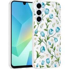 Teknook Galaxy A17 Kılıf Kamera Korumalı Desenli Zore Klip Kılıf - Mavi Lale
