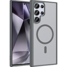 Teknook Galaxy S23 Ultra Kılıf M-Safe Şarj Özellikli Zore Babet Kılıf - Gri