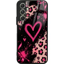 Teknook Galaxy A54 Kılıf Kamera Korumalı Desenli Zore Lusi Kılıf - Pembe Kalp