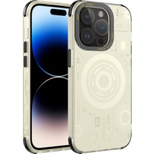 Teknook iPhone 14 Pro Max Kılıf Zore Wireless Şarj Özellikli Desenli Hot Kılıf - Gold