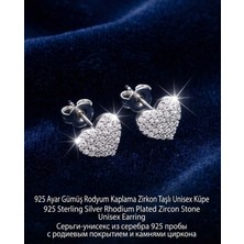 Begonia Accessories 926 Ayar Gümüş Rodyum Kaplama Zirkon Taşlı Minimal Halka ve Çivi Küpe Kadın Lüks Tasarım Şık Günlük Kullanım Gümüş Küpe ÇEŞITLERI-108-2D