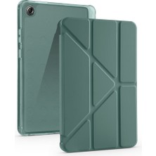 Teknook Lenovo Tab One 8.7 TB-305FU Kılıf Zore Tri Folding Kalem Bölmeli Standlı Kılıf - Koyu Yeşil