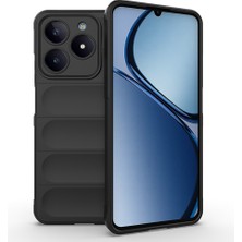 Teknook Realme C61 Kılıf Esnek Tpu Oyuklu Arka Yüzey Tasarımlı Zore Etnik Silikon Kılıf - Siyah