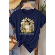 L'eivor I' M Feline Good Kedi Baskılı Kadın Pamuk T-Shirt