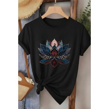 L'eivor Lotus Çiçeği Özel Tasarım Baskılı Kadın T-Shirt