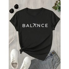 L'eivor Balance Yeni Tasarım Baskılı Kadın Pamuk T-Shirt