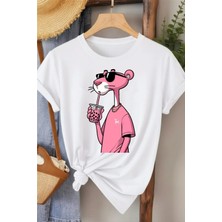 L'eivor Pembe Panter Baskılı Kadın T-Shirt