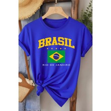 L'eivor Brasil Baskılı Kadın Pamuk T-Shirt