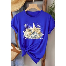 L'eivor Deniz Yıldızı Baskılı Kadın Pamuk T-Shirt