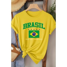 L'eivor Brasil Baskılı Kadın Pamuk T-Shirt