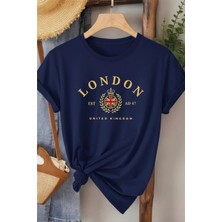 L'eivor London Baskılı Pamuk Kadın Tişört
