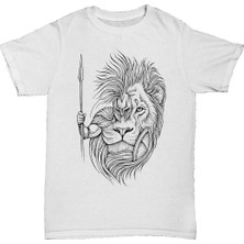 L'eivor Aslan & Gladyatör Baskılı Erkek Pamuk T-Shirt